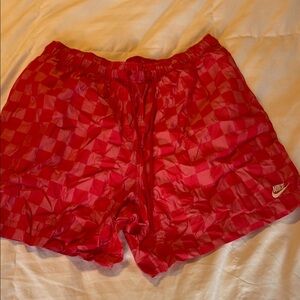 Nike Red Checkered Athletic Shorts